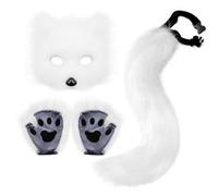 Sanfly Set di Costumi per Maschere Set di Guanti per Coda E Zampe Costume Cosplay di Halloween per Maschera Therian di Halloween per Feste in Maschera