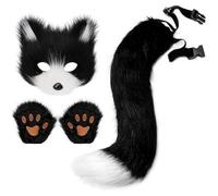 Sanfly Set di Costumi per Maschere Set di Guanti per Coda E Zampe Costume Cosplay di Halloween per Maschera Therian di Halloween per Feste in Maschera