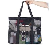 Sanfoelek - Borsa da spiaggia in rete, grande, per articoli da toeletta, per dormitorio universitario, portatile, ad asciugatura rapida, per cosmetici, doccia, organizer per spiaggia, piscina,