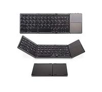 Sanfoelek Weless BT Keyd - Chiave pieghevole portatile ultra sottile BT con touchpad per Windows/Android/iOS, grigio