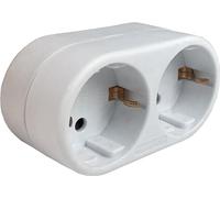 Sanfor - Ladron 2 prese | Base adattatore anteriore | Spina doppia 2 uscite | Presa multipla per presa | Colore bianco