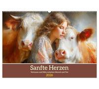 Sanfte Herzen. Vertrauen und Nähe zwischen Mensch und Tier (Wandkalender 2026 DIN A2 quer), CALVENDO Monatskalender: Einfühlsame Bilder zeigen die ... zwischen Menschen, Kühen und Kälbern