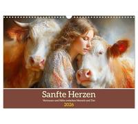 Sanfte Herzen. Vertrauen und Nähe zwischen Mensch und Tier (Wandkalender 2026 DIN A3 quer), CALVENDO Monatskalender: Einfühlsame Bilder zeigen die ... zwischen Menschen, Kühen und Kälbern