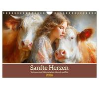 Sanfte Herzen. Vertrauen und Nähe zwischen Mensch und Tier (Wandkalender 2026 DIN A4 quer), CALVENDO Monatskalender: Einfühlsame Bilder zeigen die ... zwischen Menschen, Kühen und Kälbern