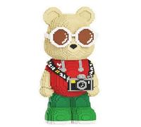 SANFUNET Mini Bear Construction Set, oltre 5000 pezzi, collezione a tema animale, giocattolo antistress con un'adorabile macchina fotografica e occhiali da sole