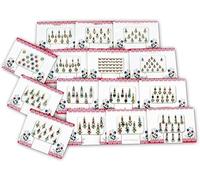 SANGAM Indiano Round Bindi 6 Pacchetti Multicolore Bindi Dots Tatuaggi Etnici Indiani Fronte Viso Adesivo Tikka Bollywood Party Mix Dimensione Fronte Rotondo Bindi Moda Donna Gioielli Regalo Indiano