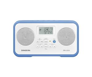 Sangean PR-D19BU FM stereo/AM Digital Tuning Radio portatile con paraurti protettivo (bianco/blu)
