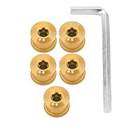 Sangeponiang Vite di corona per biciclette, doppia velocità a doppia tripla, bullone ruota a catena per biciclette, set da 5 pezzi, materiale in acciaio durevole, facile (7 mm)