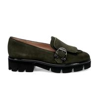Sangiorgio Mocassini da Donna Monk Strap in Camoscio Verde - 24/4 CAMOSCIO Bottiglia - Taglia 37½