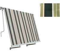 sangiorgio. Tenda da Sole Rullo A Caduta Verde/Bianco 3X2,5 MT Senza CASSONETTO 300x250 con Bracci Balcone