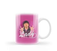 Sangiovanni tazza Mug lady canzone preferita spotify Colazione Idea Regalo amici musica personaggi tv farfalle Malibù