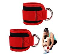 Sangles de Cheville de Gymnastique - Sangles à Double Anneau en D | 2 Réglables Résistantes pour Machines à Câble - Équipement Sportif Fitness Entraînement Jambes Chevilles Gym