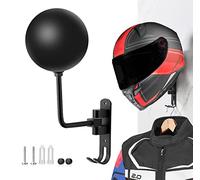 SANGMO Supporto per casco da moto, girevole a 180°, in metallo, con 2 ganci, per cappotti, cappelli, baseball, casco da rugby (1 pezzo)