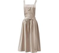 SANGOGO Grembiuli di lino di cotone tinta unita stile giapponese croce posteriore grembiule retrò letteratura arte negozio di fiori vestiti per donne cucina grembiuli da cucina, 02, 1