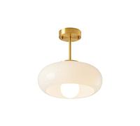 SANGPAO Decorazione della Casa Plafoniera in Vetro Latte Oro Plafoniera Bianca Crema Nordica Plafoniera per Corridoio A Incasso Lampadario A Soffitto Vintage di metà Secolo per Cucina Sala da Pranzo