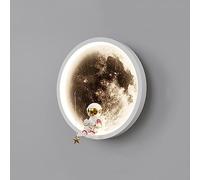 SANGPAO Decorazione Domestica Moderna Astronauta Lampada da Parete a LED 3D Pianeta Luna Lampada da Parete per Camera da Letto per Bambini Lampada da Parete Moderna Rotonda Bianca per Bambini Lampada