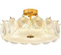 SANGPAO Decorazione moderna della casa Ragazze Camera da letto Lampadario Plafoniera Boho Conchiglia di mare Vetro Rotondo Sala da pranzo Plafoniere sopra il tavolo Grande vicino alla plafoniera per c