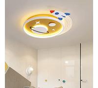 SANGPAO Decorazione Nordica Lampada Da Soffitto Per Bambini Lampada Da Soffitto Moderna A LED Per Montaggio A Incasso 38W Lampada Da Soffitto A Razzo Rosa Giallo Creativo Cartoon Planet Protezione Deg