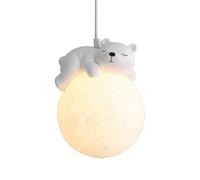 SANGPAO Lampada a sospensione a sfera bianca nordica per camera da letto per bambini Magazzino Stampa 3D Lampada a sospensione a soffitto a forma di luna Piccola illuminazione carina Lampadario per ra