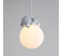 SANGPAO Lampada a sospensione a sfera bianca nordica per camera da letto per bambini Magazzino Stampa 3D Lampada a sospensione a soffitto a forma di luna Piccola illuminazione carina Lampadario per ra