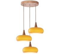 SANGPAO Lampada a sospensione in vetro di latte a grappolo nordico Magazzino di luce Vetro arancione Lampadario moderno di metà secolo Lampadario a tamburo Lampada a sospensione a soffitto in fattoria