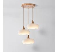 SANGPAO Lampada a sospensione in vetro di latte a grappolo nordico Magazzino di luce Vetro arancione Lampadario moderno di metà secolo Lampadario a tamburo Lampada a sospensione a soffitto in fattoria