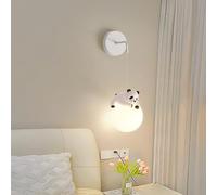 SANGPAO Lampada da parete moderna per la casa, camera dei bambini, stampa 3D, lampada da parete per camera da letto, palla di luna, simpatici cartoni animati, animali, coniglio, panda, orso, bianco, d