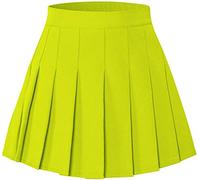 SANGTREE Gonna a pieghe da donna con comoda fascia elastica, 2 anni , taglia 50, Verde fluorescente, 6-7 anni