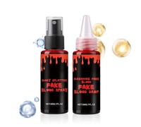 Sangue Di Vampiro,Trucco Halloween Cosplay Kit Spray Sangue da Vampiro - Body Paint Realistic per Adulti Donne Uomini Travestimenti Scherzi Scuola Teatro Case Stregate Escape Room Zombie