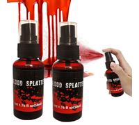 Sangue Finto in Spray per Halloween 50ML Sangue Finto Lavabile Halloween Trucchi Spray Realistico Lavabile per Viso per il Trucchi Halloween, Zombie, Vampiro, Cosplay, Trucco da Clown Teatrale, 2pc