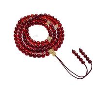 Sangue naturale rosso ambra gemma Birmania 108 perle rotonde di preghiera Donne uomini bracciale 6mm