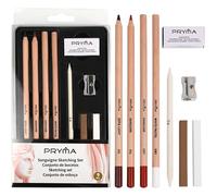 Sanguigne Sketching Set - Set da Disegno Artistico con Matite Sanguigne, Temperino e Gomma Pane - Perfetto per Schizzi e Tecniche Pittoriche