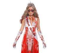 Sanguinoso Ballo Regina Kit Halloween Goary Horror Macchiato di Sangue Costume