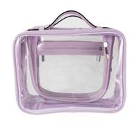 SANHECUN Beauty case da viaggio grande trasparente per cosmetici Dimensioni (lunghezza x larghezza x altezza): 25,4 x 11,4 x 19,1 cm (viola, media)