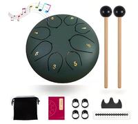 SANHIGHEND 2024 - Tamburo a pioggia per giardino, 8 note, 15,2 cm, per meditazione, yoga, ecc. (verde)