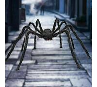 SANHIGHEND Ragni di peluche pelosi di Halloween, spaventosi realistici dagli occhi rossi grandi ragni, ideali per feste a tema all'aperto (200 cm)