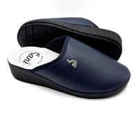 Sani' Ciabatte Sanitarie da Donna Pantofole con Tomaia Microforata Super Comode Leggere Traspiranti Scarpe Da lavoro in Vera Pelle (Blu, Sistema Taglie Calzature EU, Adulto, Donna, Numero, Media, 37)