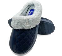 Sani' Pantofole Donna Invernali Ciabatte da casa con Pelliccia Comode Punta Chiusa Calde Morbide Peluche Antiscivolo Impermeabili (Blu, Sistema Taglie Calzature EU, Adulto, Donna, Numero, Media, 39)