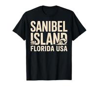 Sanibel Island Florida Bold Vintage Viaggio Souvenir Maglietta