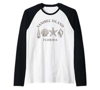 Sanibel Island Florida Seashell Beach Vacanze Shelling Maglia con Maniche Raglan