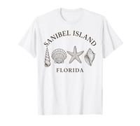 Sanibel Island Florida Seashell Beach Vacanze Shelling Maglietta