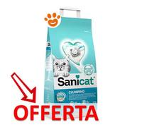Lettiera Bianca Agglomerante Sanicat Clumping White Active 10 Lt Sabbia Gatti