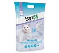 Sanicat Lettiera al silicio Gatto Diamonds senza profumo lt.15 x 2 pz.