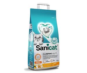Sanicat - Lettiera per gatti agglomerante a grumi | Formbianca all’aroma di vaniglia e mandarino | A base di minerali naturali | Assorbe l'umidità e formato da 10 L