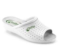 SANIFLEX Ciabatte Pelle Punta Aperta Donna 851 Sanitaria Bianco (35)