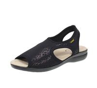Saniflex Sandali In Tessuto Elasticizzato Nero - Donna Scarpe Ciabatte
