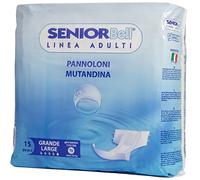 Sanigen Pannoloni Incontinenza Made In Italy Adulti Conf. 15 PZ Taglia Grande Per Anziani Dispositivi Assorbenti Mutandina Con Barriere Protettive E Adesivi Riposizionabili Unisex (Grande 15 Pz)