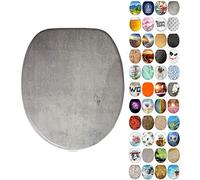 Sanilo Sedile WC con abbassamento automatico, molti nuovi coperchi per WC a scelta, superficie di alta qualità, facile da montare, cerniere stabili (cemento)