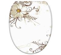 Sanilo Sedile WC con chiusura ammortizzata e sgancio rapido, il coperchio del WC può essere rimosso con la semplice pressione di un pulsante, facile montaggio dall'alto (Fiore)