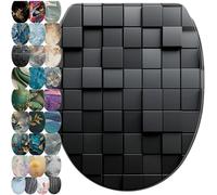 Sanilo Sedile WC con chiusura ammortizzata e sgancio rapido, il coperchio del WC può essere rimosso con la semplice pressione di un pulsante, facile montaggio dall'alto (Cube)